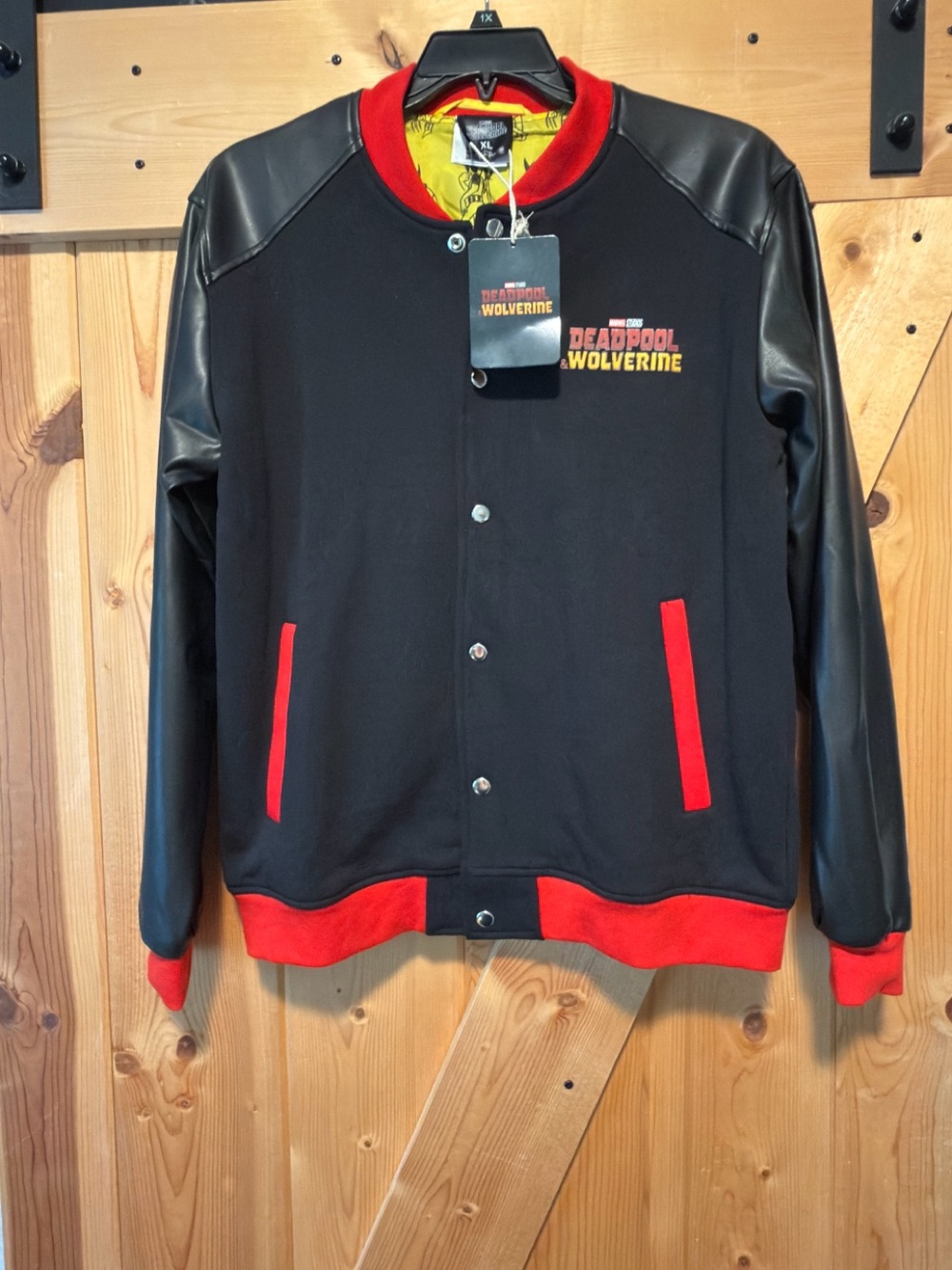 Marvel Black and Red Deadpool & Wolverine Bomber Jacket
